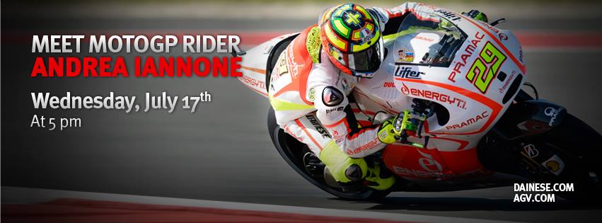 Andrea Iannone at the Dainese D-Store San Francisco